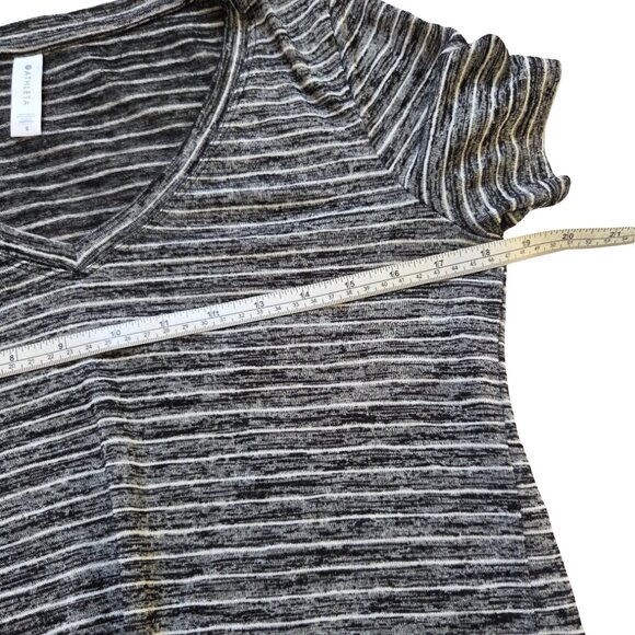 ATHLETA V-Neck T-Shirt Women's S Striped Tee Athleisure Workout Athletic Top - Picture 8 of 8